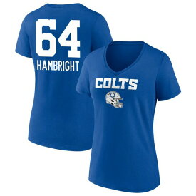 ファナティクス レディース Tシャツ トップス Indianapolis Colts Fanatics Branded Women's Personalized Name & Number Team Wordmark VNeck TShirt Royal