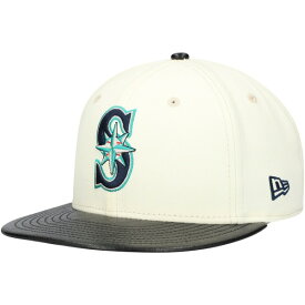 ニューエラ メンズ 帽子 アクセサリー Seattle Mariners New Era Game Night Leather Visor 59FIFTY Fitted Hat Cream