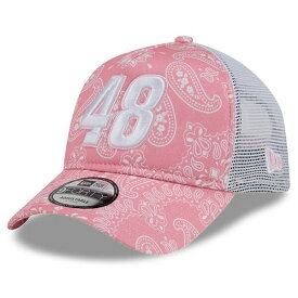 ニューエラ メンズ 帽子 アクセサリー Alex Bowman New Era 9FORTY AFrame Trucker Paisley Adjustable Hat Pink