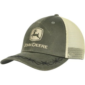 ジョンディア メンズ 帽子 アクセサリー John Deere Oil Skin Trucker Adjustable Hat Olive