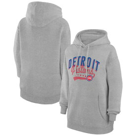 カールバンクス レディース パーカー・スウェットシャツ アウター Detroit Pistons G III 4Her by Carl Banks Women's Filigree Logo Pullover Hoodie Heather Gray