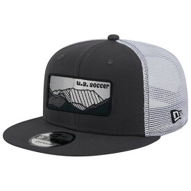 ニューエラ メンズ 帽子 アクセサリー USMNT New Era Outdoor Trucker 9FIFTY Snapback Hat Black/White