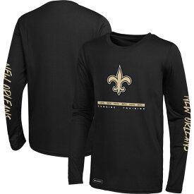 アウタースタッフ メンズ Tシャツ トップス New Orleans Saints Agility Long Sleeve TShirt Black