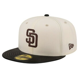 ニューエラ メンズ 帽子 アクセサリー San Diego Padres New Era Game Night Leather Visor 59FIFTY Fitted Hat Cream