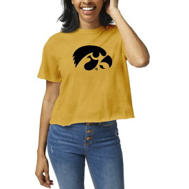 リーグカレッジエイトウェア レディース Tシャツ トップス Iowa Hawkeyes League Collegiate Wear Women's Clothesline Crop TShirt Gold