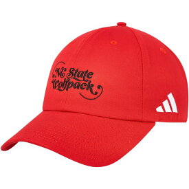 アディダス メンズ 帽子 アクセサリー NC State Wolfpack adidas Slouch Adjustable Hat Red