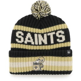 フォーティーセブン メンズ 帽子 アクセサリー New Orleans Saints '47 Legacy Bering Cuffed Knit Hat with Pom Black
