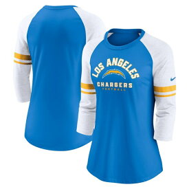 ナイキ レディース Tシャツ トップス Los Angeles Chargers Nike Women's Fashion 3/4Sleeve Lightweight Raglan Fashion TShirt Powder Blue
