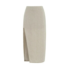 ノクチューン レディース スカート ボトムス Women's Pencil Skirt with Slit Dark beige
