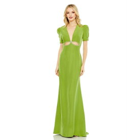 マックダガル レディース ワンピース トップス Women's Ieena Plunge Neck Puff Sleeve Cut Out Gown Apple green
