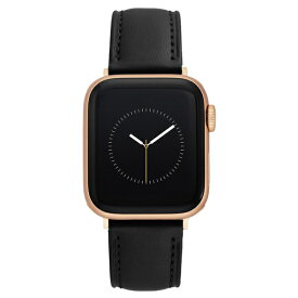 アンクライン レディース 腕時計 アクセサリー Women's Black Apple Leather Band Compatible with 38/40/41mm Apple Watch Black