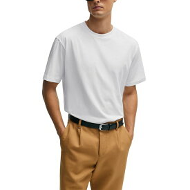 ヒューゴボス メンズ Tシャツ トップス Men's Seasonal Artwork Regular-Fit T-shirt White