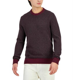 マイケルコース メンズ ニット&セーター アウター Men's Slim Fit Long-Sleeve Novelty Stitch Crewneck Sweater Cordovan