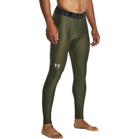 アンダーアーマー メンズ カジュアルパンツ ボトムス Under Armour Men's HeatGear Armour Leggings Marine Od Green/White