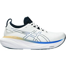 アシックス メンズ ランニング スポーツ ASICS Men's Gel-Nimbus 25 Running Shoes White/Blue