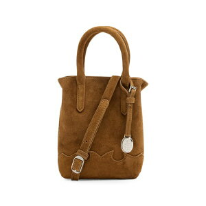 �A�b�V�� �����Y �g�[�g�o�b�O �o�b�O Calf suede-effect scalloped-edge mini tote bag Brown
