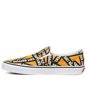 Vans �o���Y �����Y �X�j�[�J�[ �yVans Shit Happens Classic Slip-On Orange VN0A4U38WTX�z �T�C�Y US_M_4.5