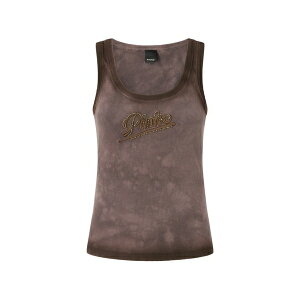 �s���R ���f�B�[�X T�V���c �g�b�v�X Sleeveless beaded ribbed top Brown
