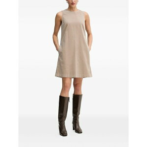 �}���R�|�[�� ���f�B�[�X �����s�[�X �g�b�v�X Sleeveless round-neck mini dress Neutrals