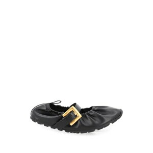 �o���}�� ���f�B�[�X �T���_�� �V���[�Y Anthem buckle-fastening ruched ballet flats Black