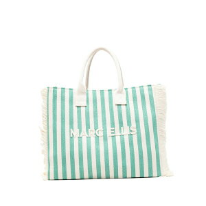 �}�[�N�G���X ���f�B�[�X �g�[�g�o�b�O �o�b�O S. joan stripe-pattern frayed-edge tote bag Neutrals
