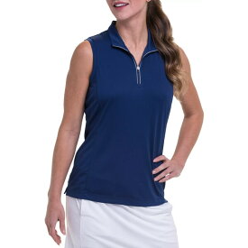 イーピーエヌワイ レディース シャツ トップス EPNY Women's Sleeveless Convertible Mock Neck Polo Inky