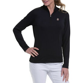 イーピーエヌワイ レディース シャツ トップス EPNY Women's Long-Sleeve Zip Mock Polo Black