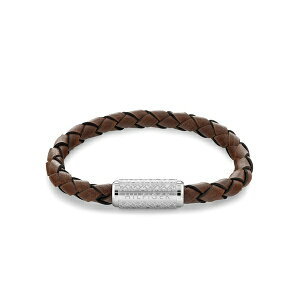 g~[ qtBK[ fB[X uXbgEoOEANbg ANZT[ Men's Braided Brown Leather Bracelet Brown