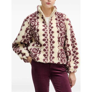 �z�X�C���g���s�A ���f�B�[�X �j�b�g&�Z�[�^�[ �A�E�^�[ Geometric-pattern zip top Neutrals