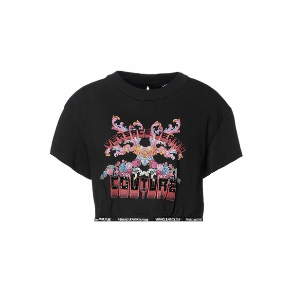 VERSACE JEANS COUTURE ベルサーチ カットソー トップス レディース T-shirts Black