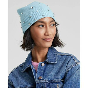 �`���[�^�[�N���u ���f�B�[�X �X�q �A�N�Z�T���[ Cashmere Embellished Cuffed Beanie, Created for Macy's Crystal Blue