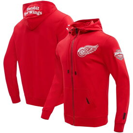 プロスタンダード メンズ パーカー・スウェットシャツ アウター Detroit Red Wings Pro Standard Classic Chenille FullZip Hoodie Jacket Red