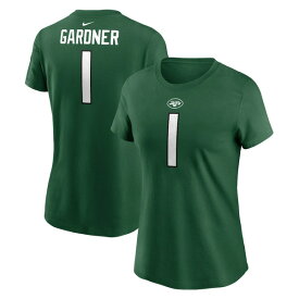 ナイキ レディース Tシャツ トップス Sauce Gardner New York Jets Nike Women's Player Name & Number TShirt Green