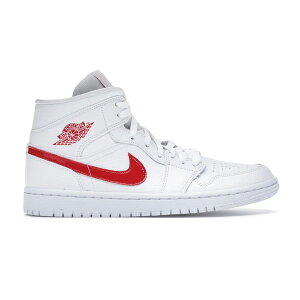Jordan �W���[�_�� ���f�B�[�X �X�j�[�J�[ �yJordan 1 Mid White University Red (Women's)�z �T�C�Y US_6(23.0cm) White/University Red