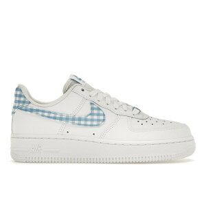 Nike �i�C�L ���f�B�[�X �X�j�[�J�[ �yNike Air Force 1 Low '07 Essential White University Blue Gingham�z �T�C�Y US_7(24.0cm) White/University Blue