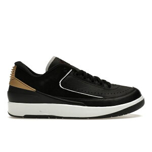 Jordan �W���[�_�� ���f�B�[�X �X�j�[�J�[ �yJordan 2 Retro Low Black Metallic Gold (Women's)�z �T�C�Y US_7(24.0cm) Black/Varsity Red-Metallic Gold-Off White