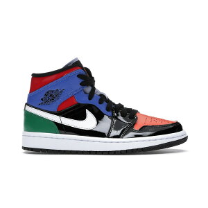 Jordan �W���[�_�� ���f�B�[�X �X�j�[�J�[ �yJordan 1 Mid Multi Patent (Women's)�z �T�C�Y US_8.5(25.5cm) Black/University Red-Hyper Royal