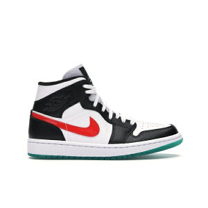 Jordan �W���[�_�� ���f�B�[�X �X�j�[�J�[ �yJordan 1 Mid Alternate Swooshes Red Yellow (Women's)�z �T�C�Y US_7.5(24.5cm) Black/University Red-White-Lucid Green