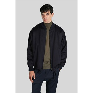 oi Y WPbgu] AE^[ Giare Bomber Jacket In Blue Wool blue
