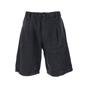 V[s[Jpj[ Y JWApc {gX Blue Bermuda Pants With Elastic Waist And Logo Patch On The Rear In Linen Man Blu