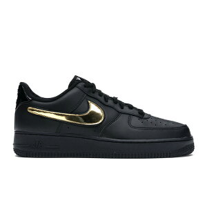 Nike �i�C�L �����Y �X�j�[�J�[ �yNike Air Force 1 Black Metallic Gold Removable Swoosh Pack�z �T�C�Y US_9.5(27.5cm) Black/Metallic Gold/Black