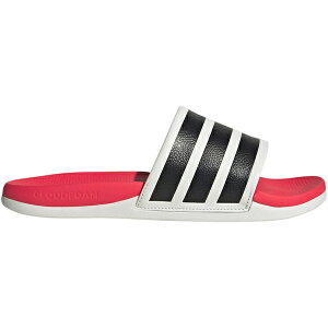 adidas �A�f�B�_�X �����Y �X�j�[�J�[ �yadidas Adilette Comfort 2.0 Slides White Black Lucid Red�z �T�C�Y US_7(25.0cm) Crystal White/Core Black/Lucid Red