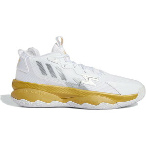 adidas �A�f�B�_�X �����Y �X�j�[�J�[ �yadidas Dame 8 Laheem The Dream�z �T�C�Y US_8(26.0cm) White/Gold/Silver