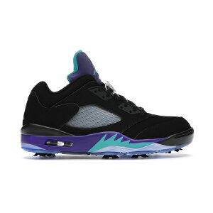Jordan �W���[�_�� �����Y �X�j�[�J�[ �yJordan 5 Retro Low Golf Black Grape�z �T�C�Y US_6(24.0cm) Black/Black-Grape Ice-New Emerald