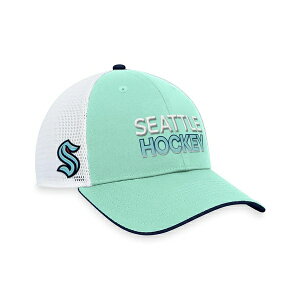 t@ieBNX Y Xq ANZT[ Men's Light Blue Seattle Kraken Authentic Pro Rink Trucker Adjustable Hat Light Blue