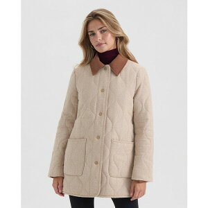 �G�����g���C�V�[ ���f�B�[�X �W���P�b�g���u���]�� �A�E�^�[ Women's Chevron Quilted Coat with Contrast Collar Camel