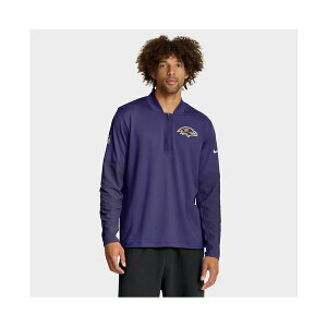�i�C�L �����Y �p�[�J�[�E�X�E�F�b�g�V���c �A�E�^�[ Men's Purple Baltimore Ravens Sideline Dri-FIT Half-Zip Pullover Sweatshirt Purple