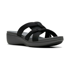 N[NX fB[X T_ V[Y Cloudsteppers Breeze Rae Cam Slip-On Flat Sandals Black, Gray Textile