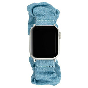 アンクライン レディース 腕時計 アクセサリー Women's Light Blue Denim Scrunchie Band designed for Apple Watch 42mm (Series 10) & 38/40/41mm Light Blue