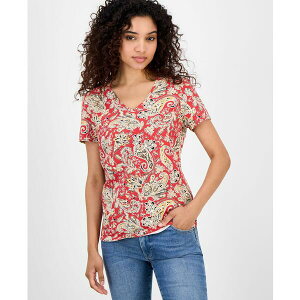 �m�[�e�B�J �W�[���Y ���f�B�[�X �J�b�g�\�[ �g�b�v�X Women's Paisley-Print V-Neck T-Shirt Samba Multi
